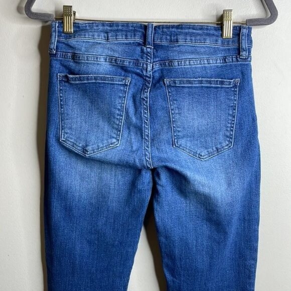 Revolve Pistola Size 28 Audrey Mid Rise Cropped Whiskered Frayed Skinny Jeans - Picture 9 of 12